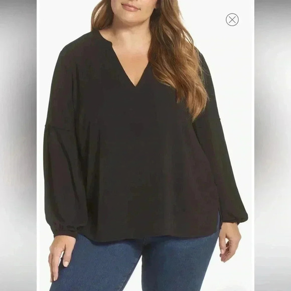 Vince Camuto Black Raglan Sleeve Blouse sz 3X - Picture 5 of 10